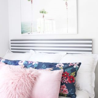 This IKEA hack headboard is SO easy, and under $50 to make!
