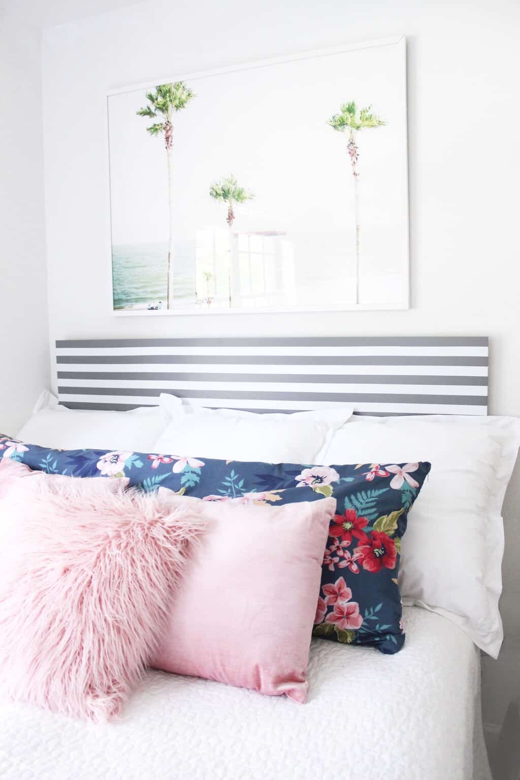 This IKEA hack headboard is SO easy, and under $50 to make! 