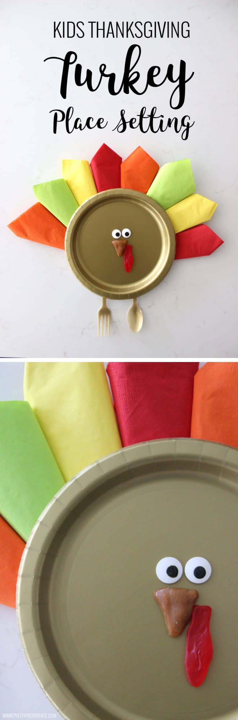 kids Thanksgiving turkey place setting