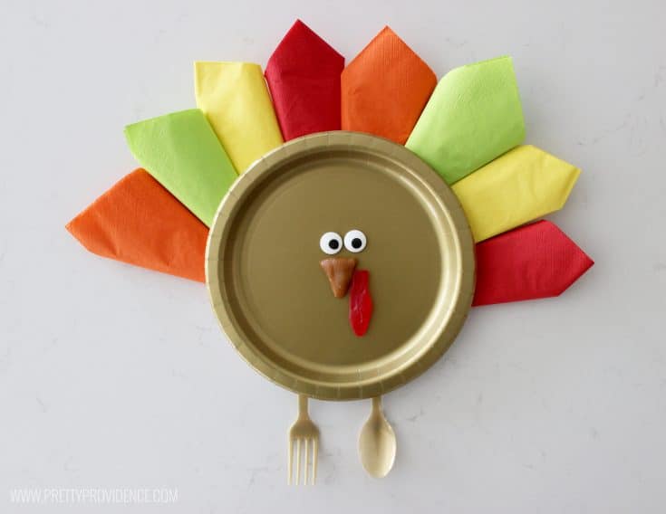 kids Thanksgiving turkey place setting