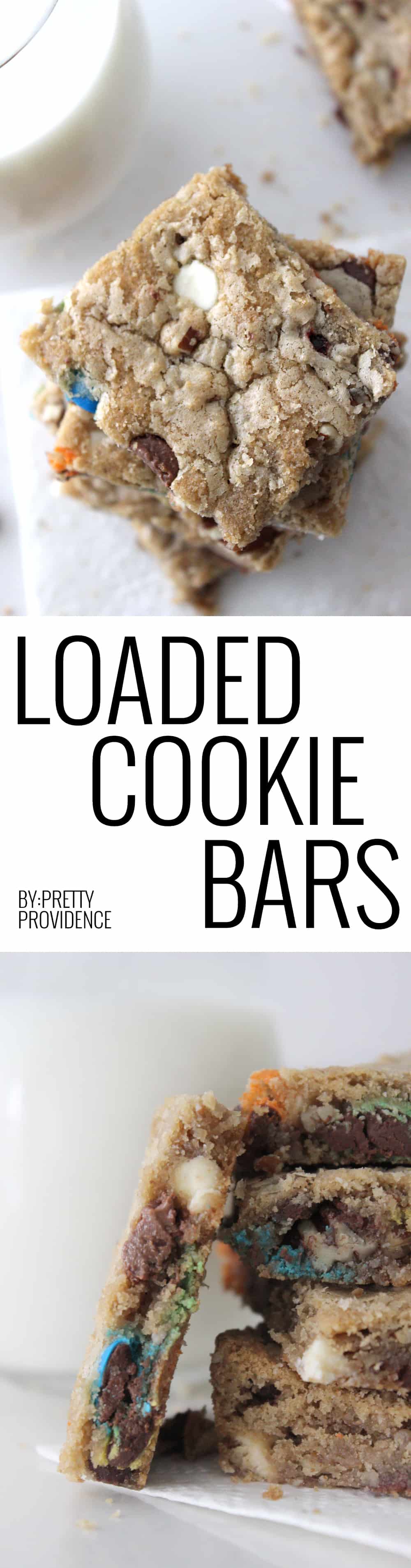 These loaded cookie bars are unbelievable amazing! Super easy to whip up and this recipe makes a ton! 