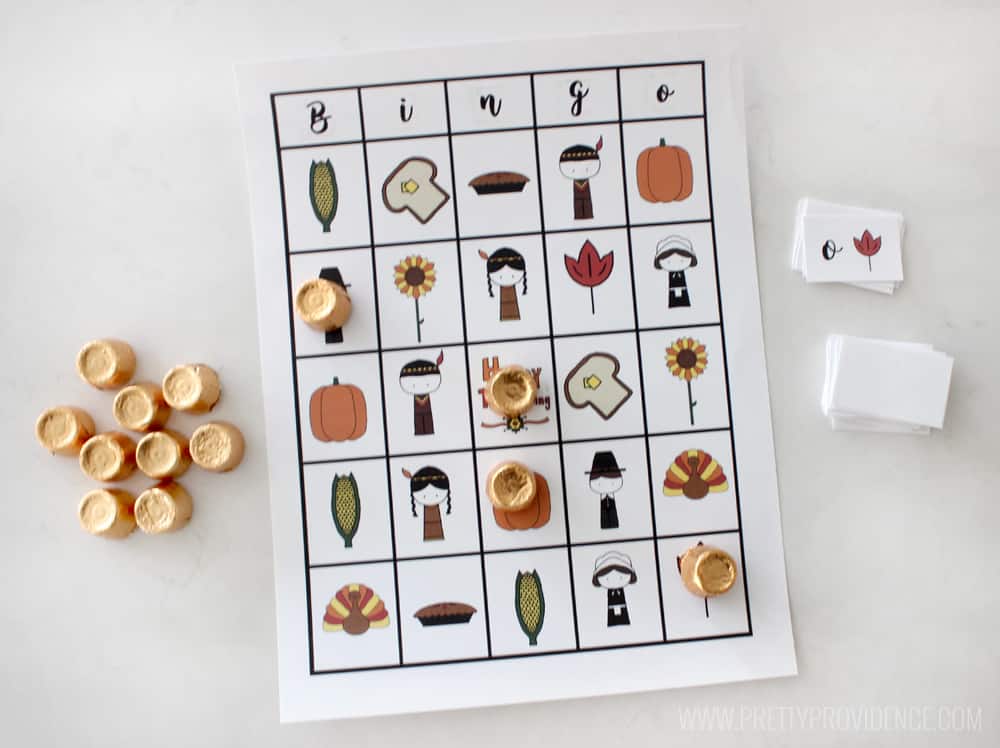 My kids LOVE this free printable Thanksgiving bingo! Such a great activity for class parties or for keeping the little ones busy while everyone preps food on Thanksgiving!