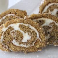 FIVE STARS for this easy classic pumpkin roll cake! Literally melt in your mouth heaven! Don't be intimidated, you can totally do this!