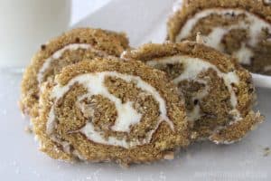 FIVE STARS for this easy classic pumpkin roll cake! Literally melt in your mouth heaven! Don't be intimidated, you can totally do this!