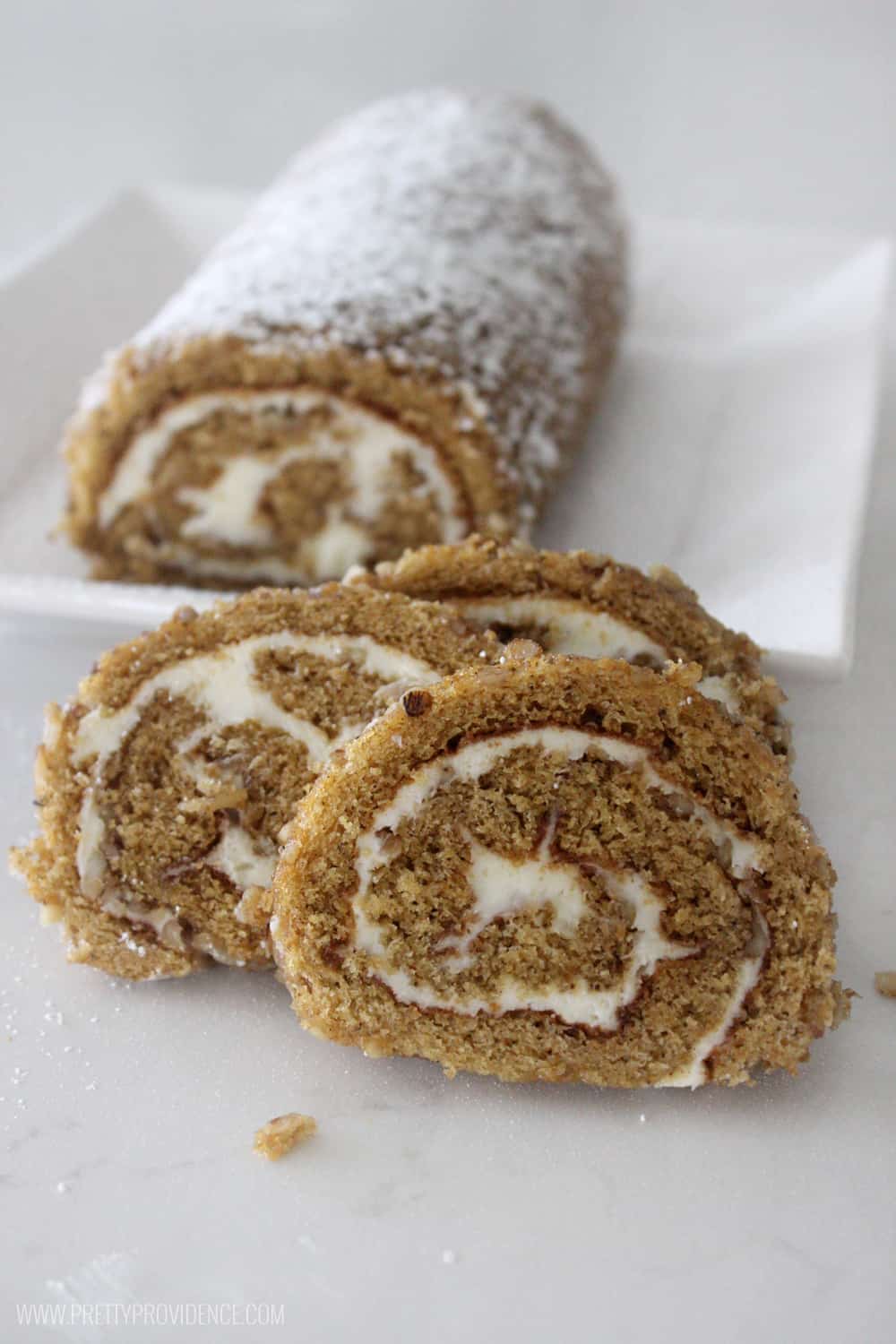FIVE STARS for this easy classic pumpkin roll cake! Literally melt in your mouth heaven! Don't be intimidated, you can totally do this! 