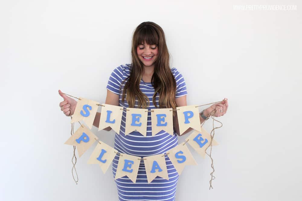 Loving this easy DIY nursery banner for under $15.00! You could totally customize it to say whatever you wanted, too! 