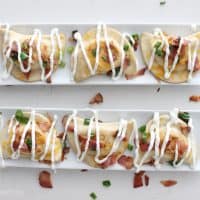 This SUPER EASY Pierogy appetizer is so delicious! Perfect for watching the game with friends or making a date night in of your favorite TV series!