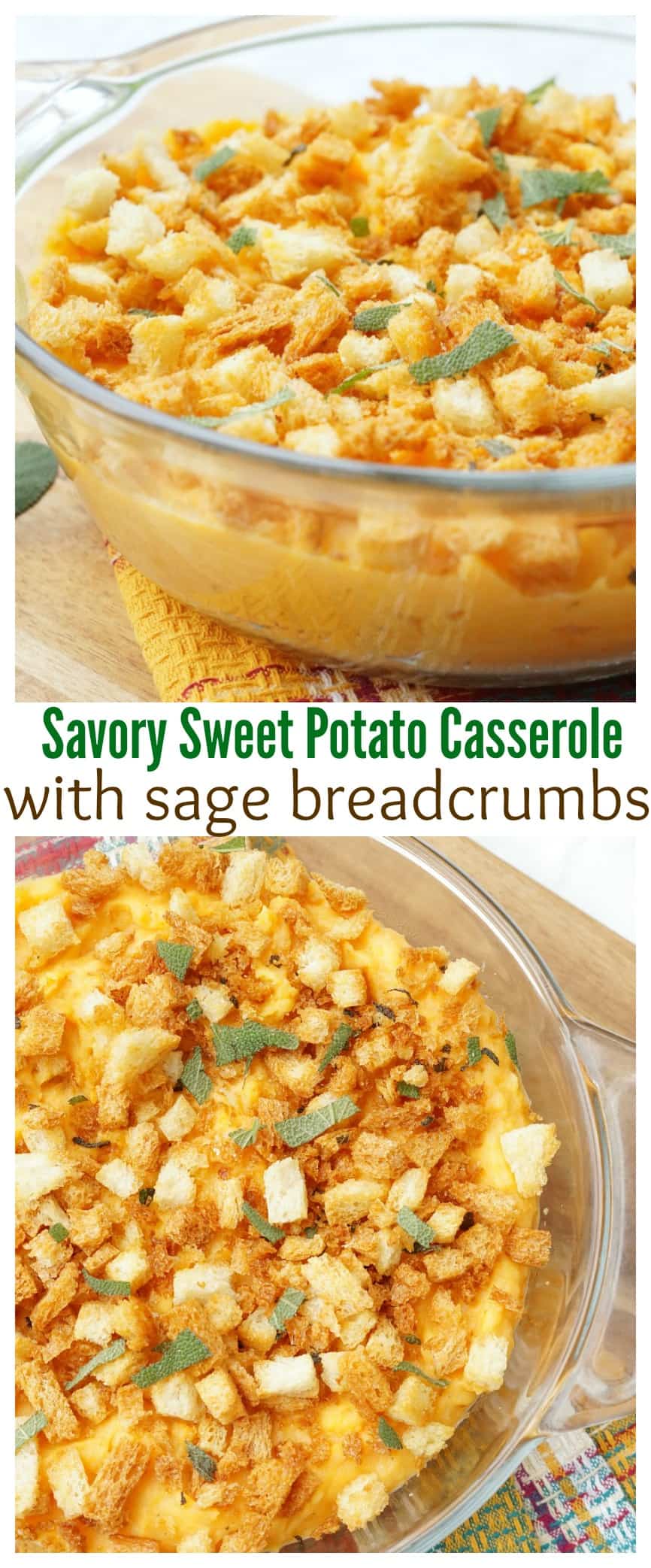 Savory Sweet Potato Casserole with Sage Breadcrumbs - Pretty Providence