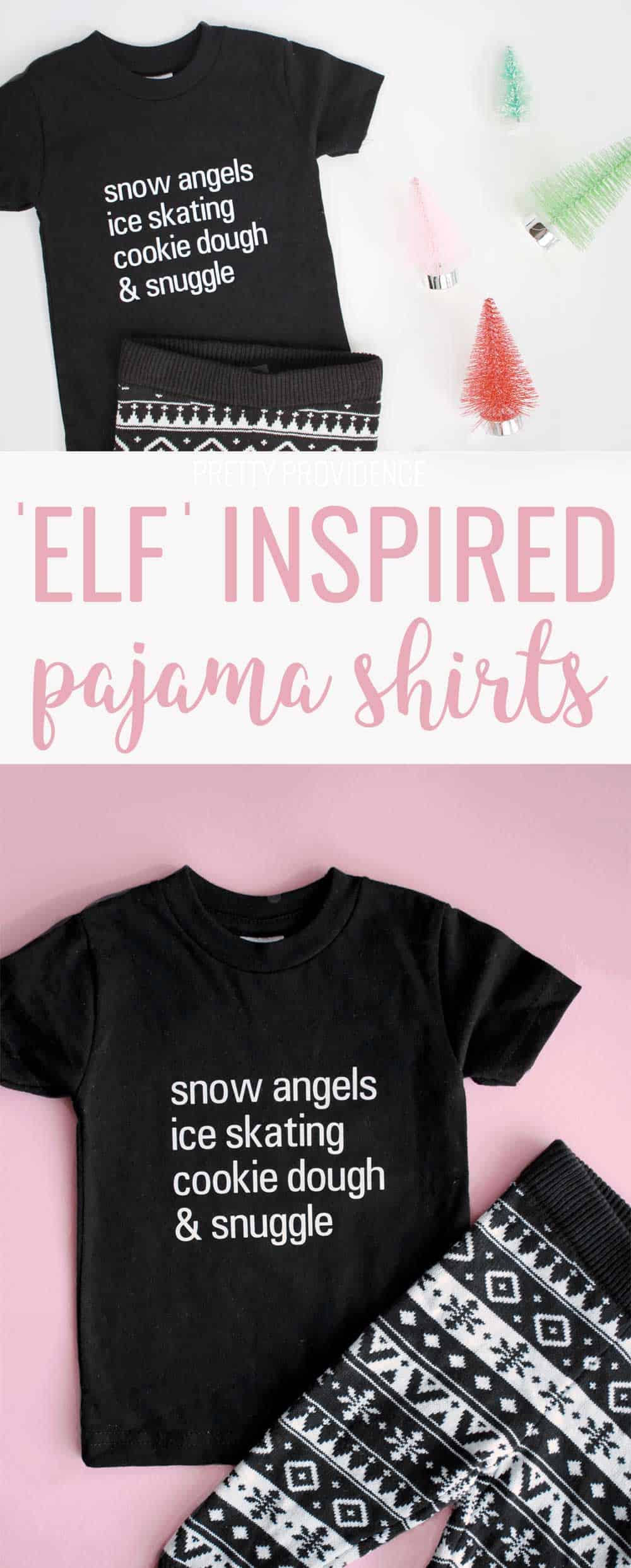 Make DIY Iron-on t-shirts to match with Christmas PJ pants! So cute and so easy!