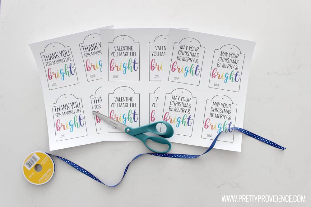 I love these fun "Bright" free printable gift tags! Such a fun gift for a teacher or friend! 