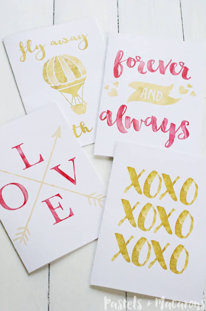 Gold Foil Valentines Free Printable Cards