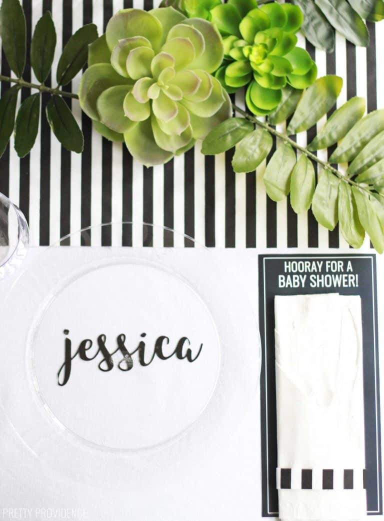 Black and White Baby Shower Table