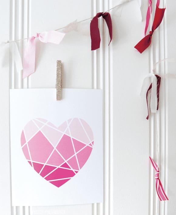 Geometric Heart Valentines Day Printable Decor