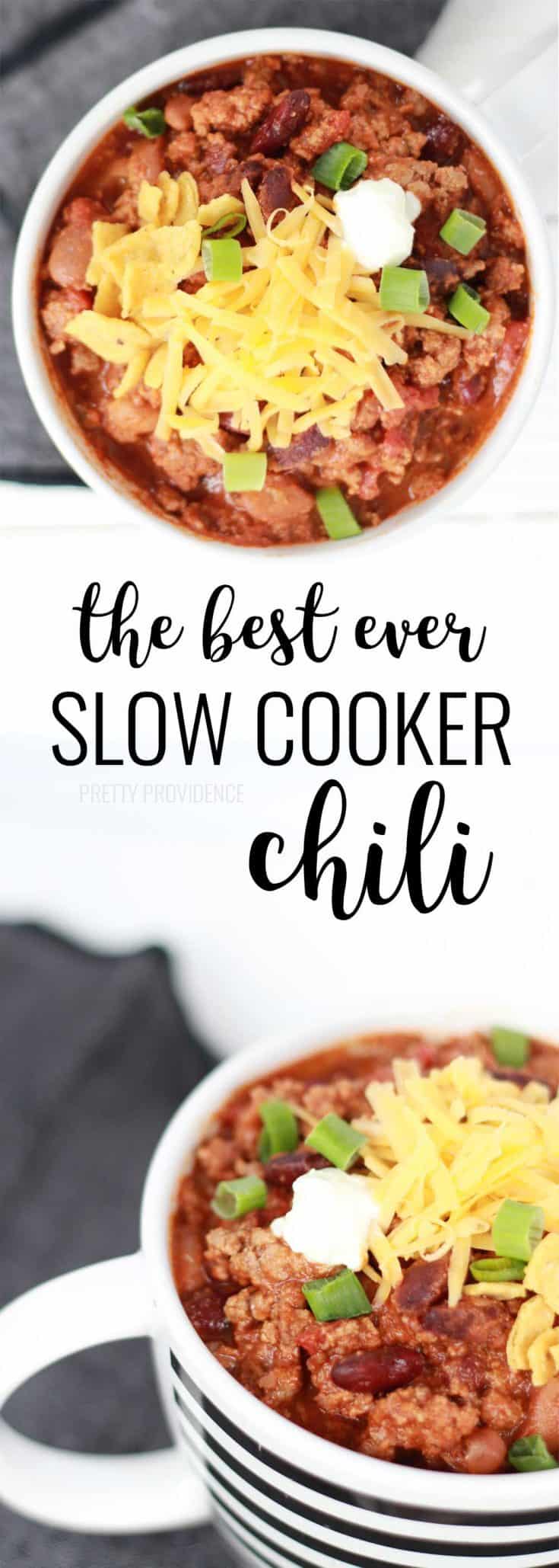 Slow Cooker Chili - Pretty Providence