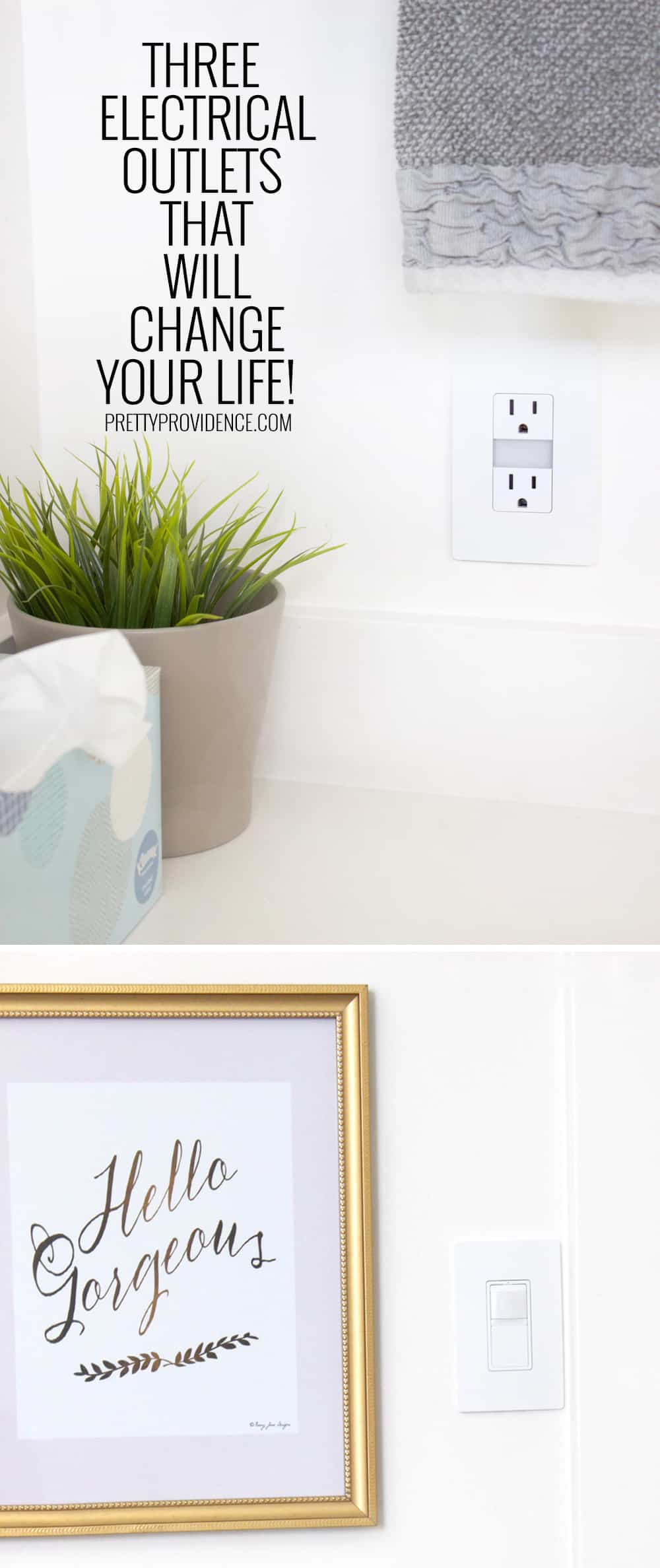 Three electrical outlets that will change your life! These will save you money, time, and they look beautiful to boot! Definite win/win. 
