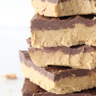 These Reese's peanut butter bars taste just like the Reese's Eggs, only bigger and better! Your whole family will love this easy no bake treat!