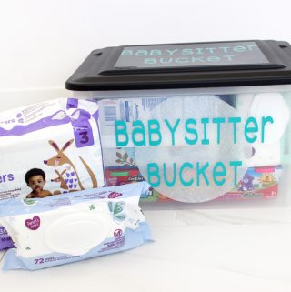 Babysitter bag filled with all the items the babysitter will need plus fun babysitting activities, games and treats!