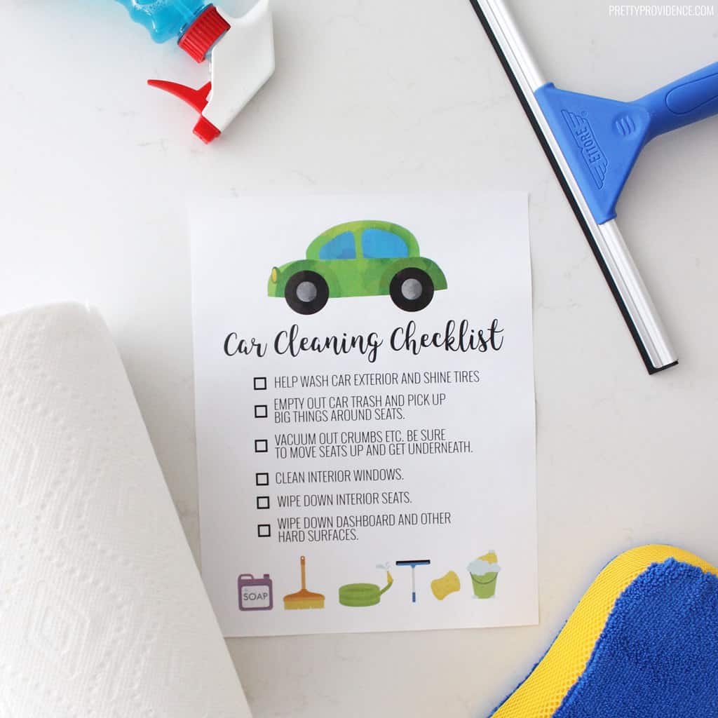 Car Cleaning Checklist - Teach Kids How to Clean A Car