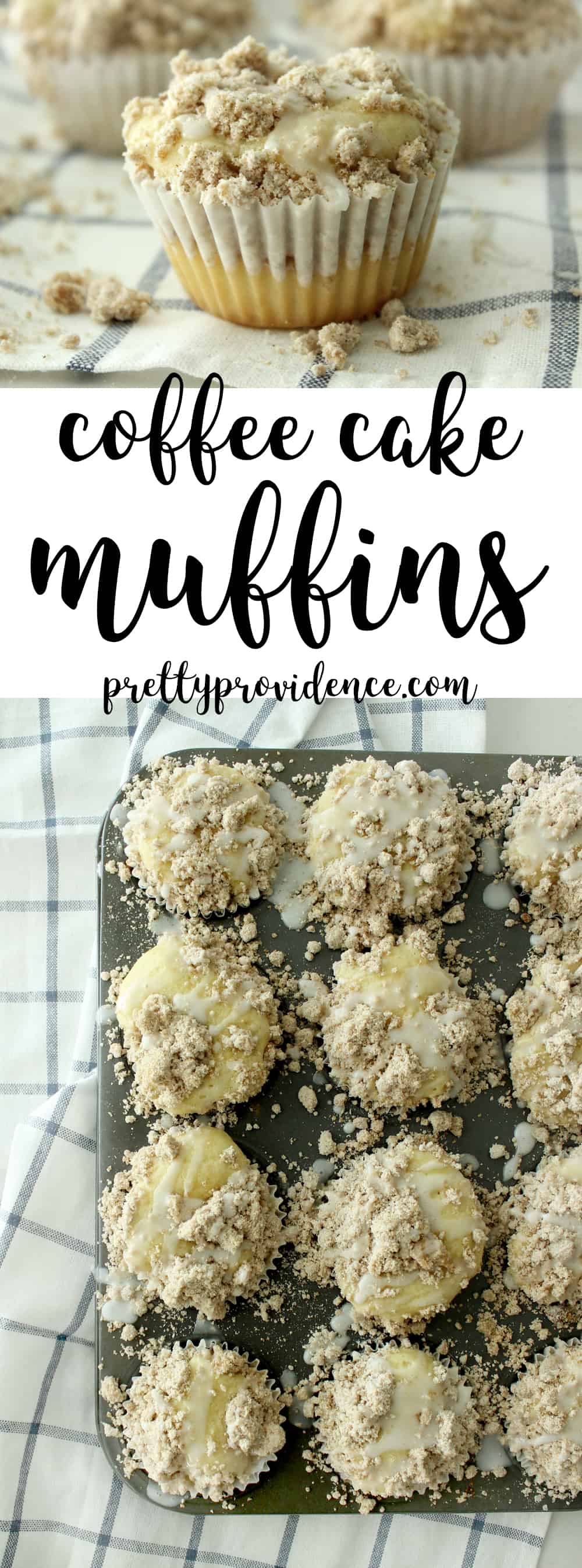 These coffee cake muffins are unbelievably good! From the moist cake base, to the delicious streusel topping to the sweet glaze finish these muffins are sure to hit the spot! 