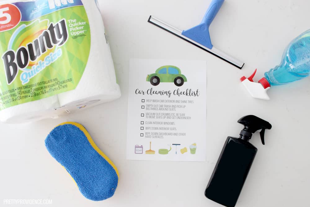 Car cleaning checklist - this is a great way to teach your kids how to clean a car!