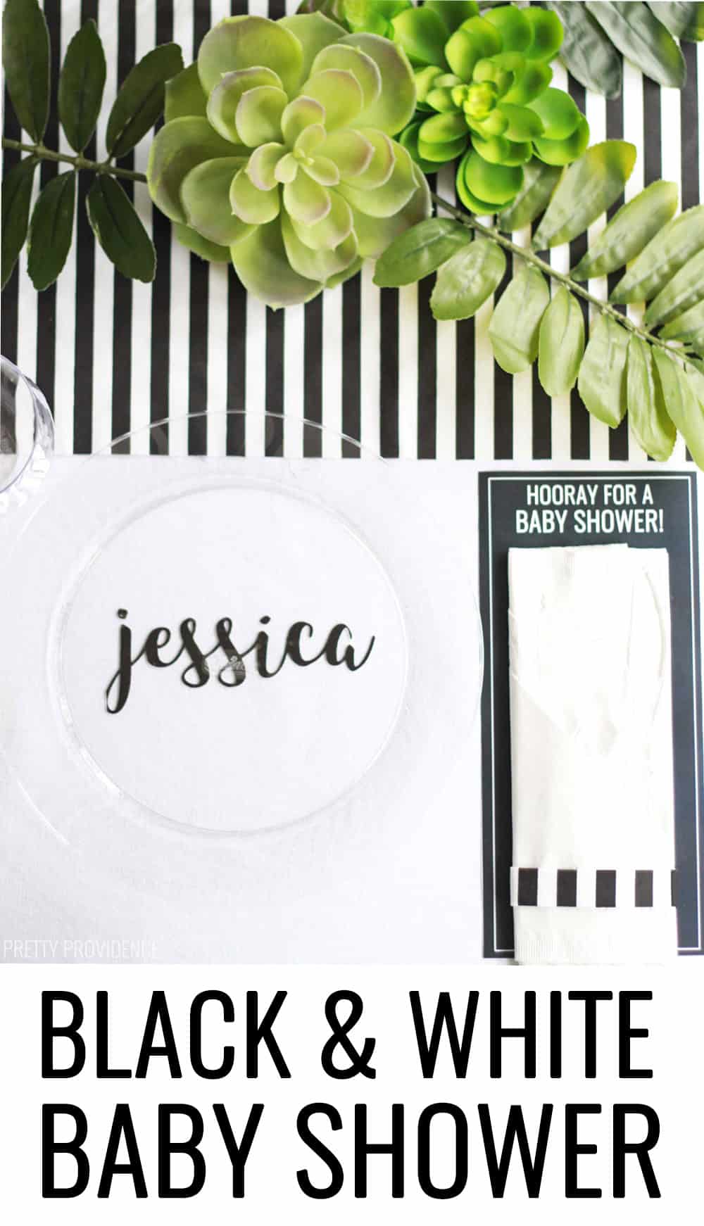 Black and White Baby Shower Table Ideas