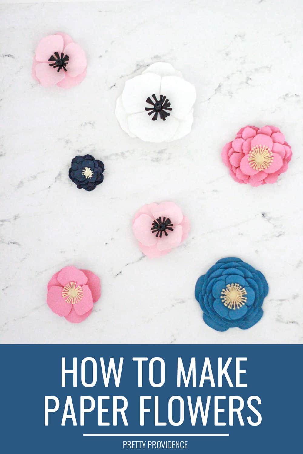 How to make paper flowers out of card stock! Step by step tutorial on how to make flowers with with a Cricut.