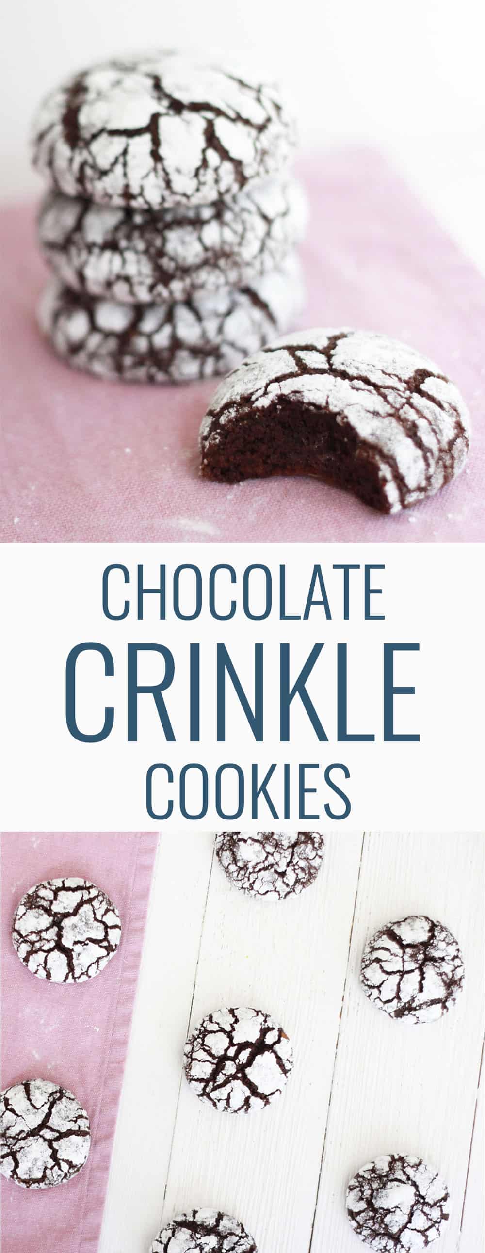 These chocolate crinkle cookies are rich, fudgy and covered in powdered sugar! What's not to LOVE?! 