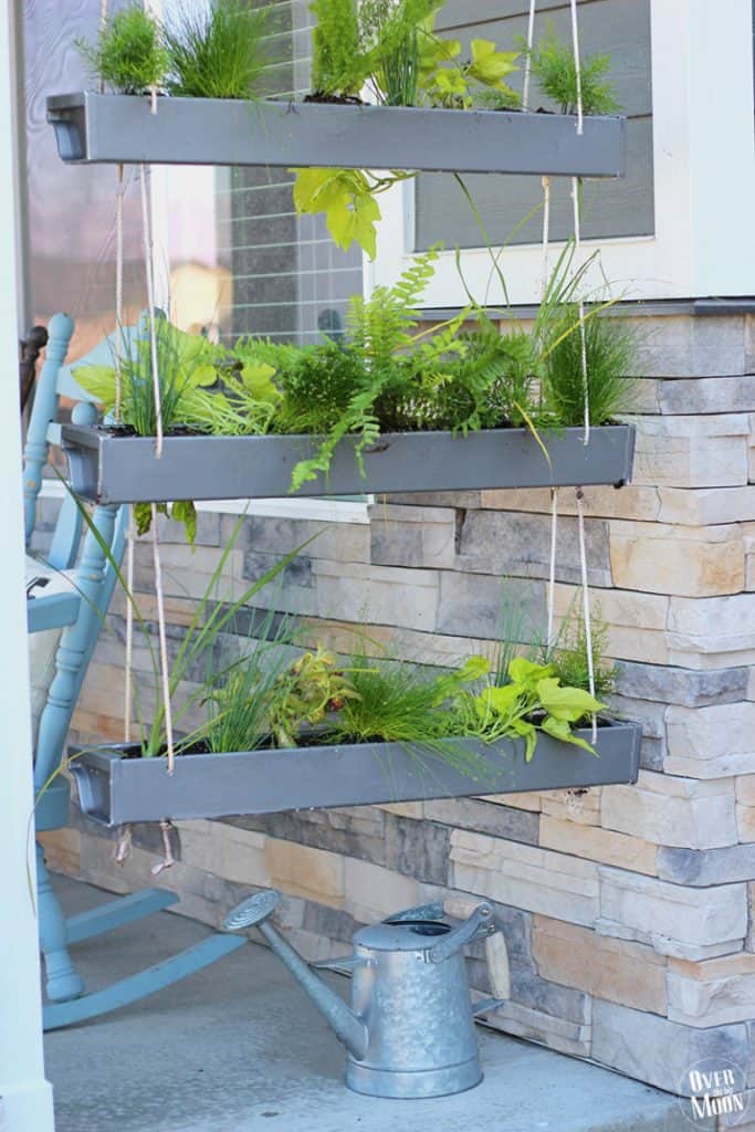 DIY Hanging Gutter Planter