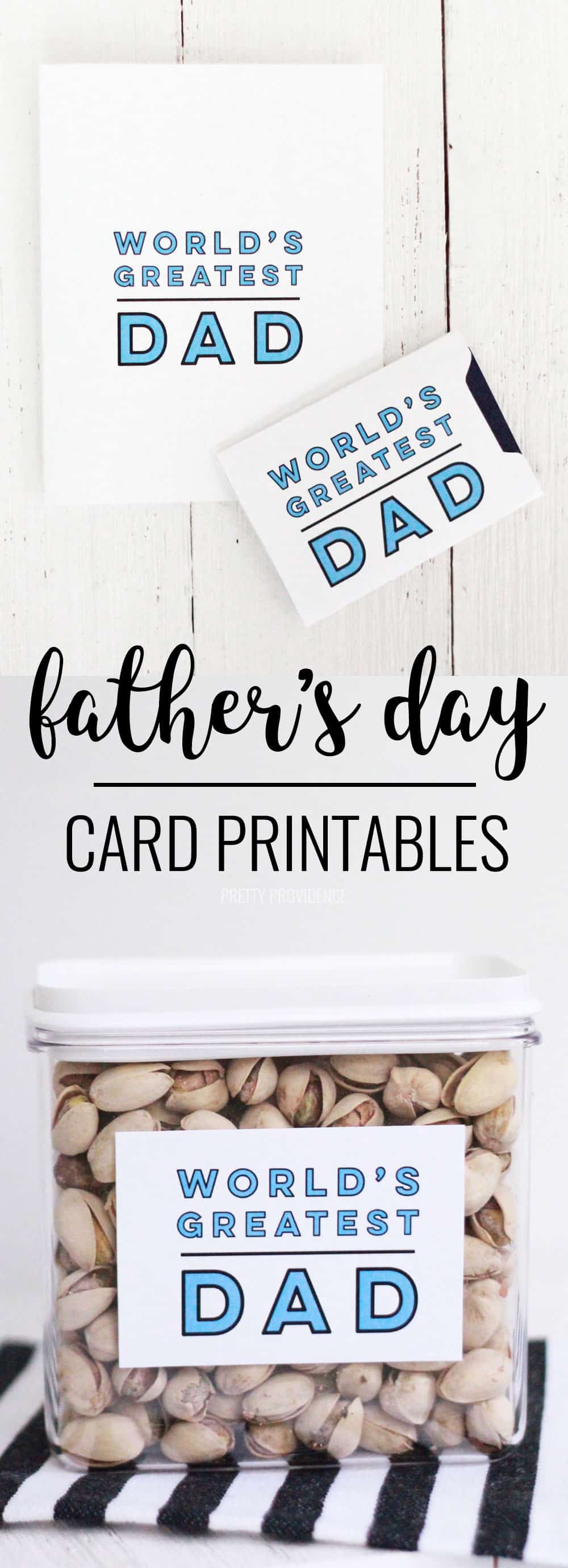 This Father's Day gift card printable is versatile, simple and cute! It can be used for gift cards or as a tag on a jar of his favorite treats!