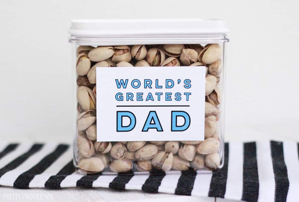 Father's Day Card Printable for gift cards, gift boxes, jars! 