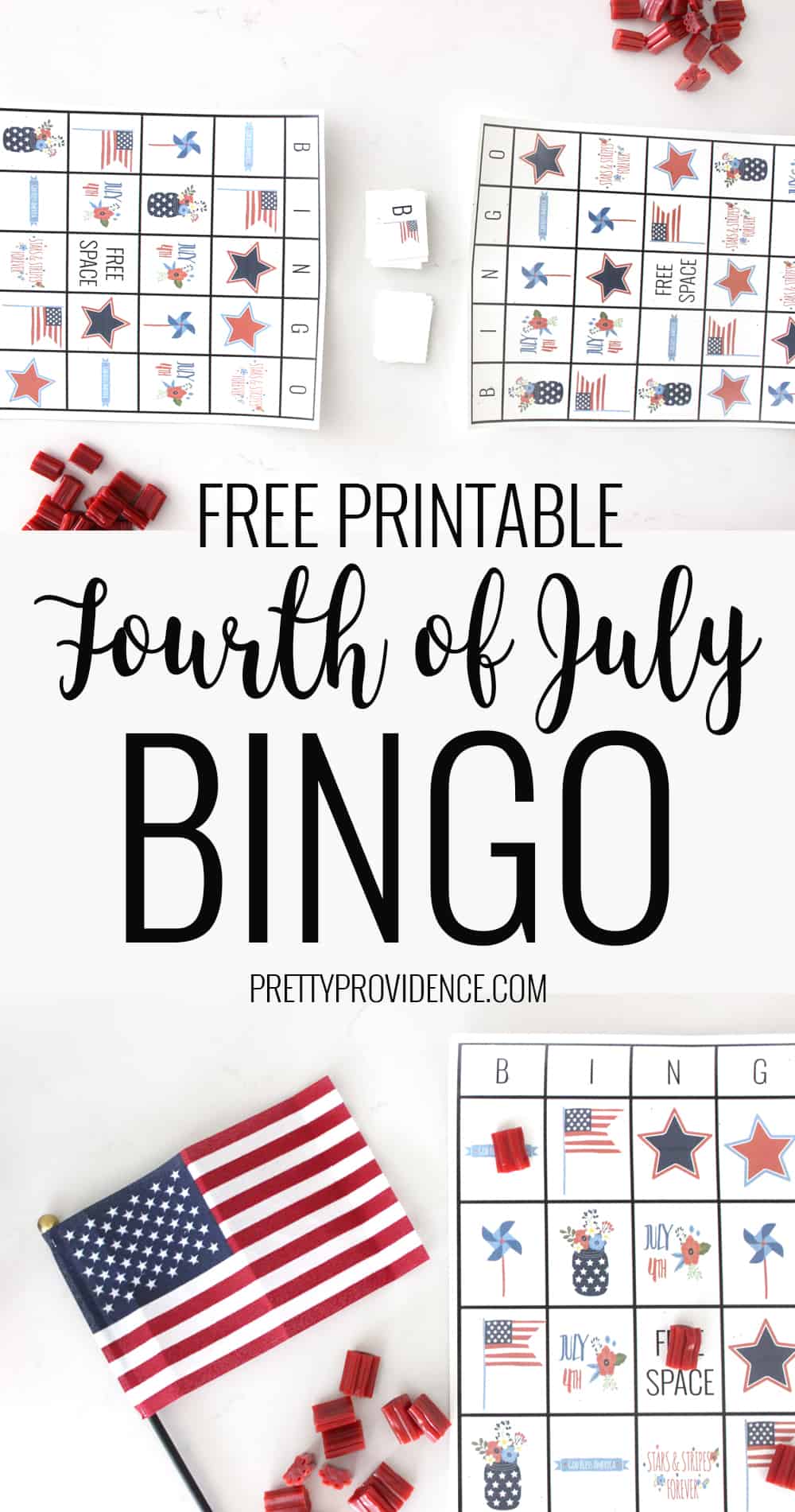 How fun are these adorable Fourth of July printable bingo cards? Perfect for entertaining littles between festivities on our country's birthday! #fourthofjuly #fourthofjulyactivities #bingo #printablebingo #kidsgames