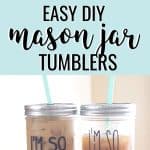 DIY mason jar tumblers with straws step by step collage