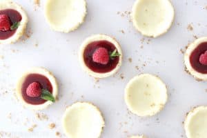 Mini Cheesecakes with Raspberry Puree by Pretty Providence