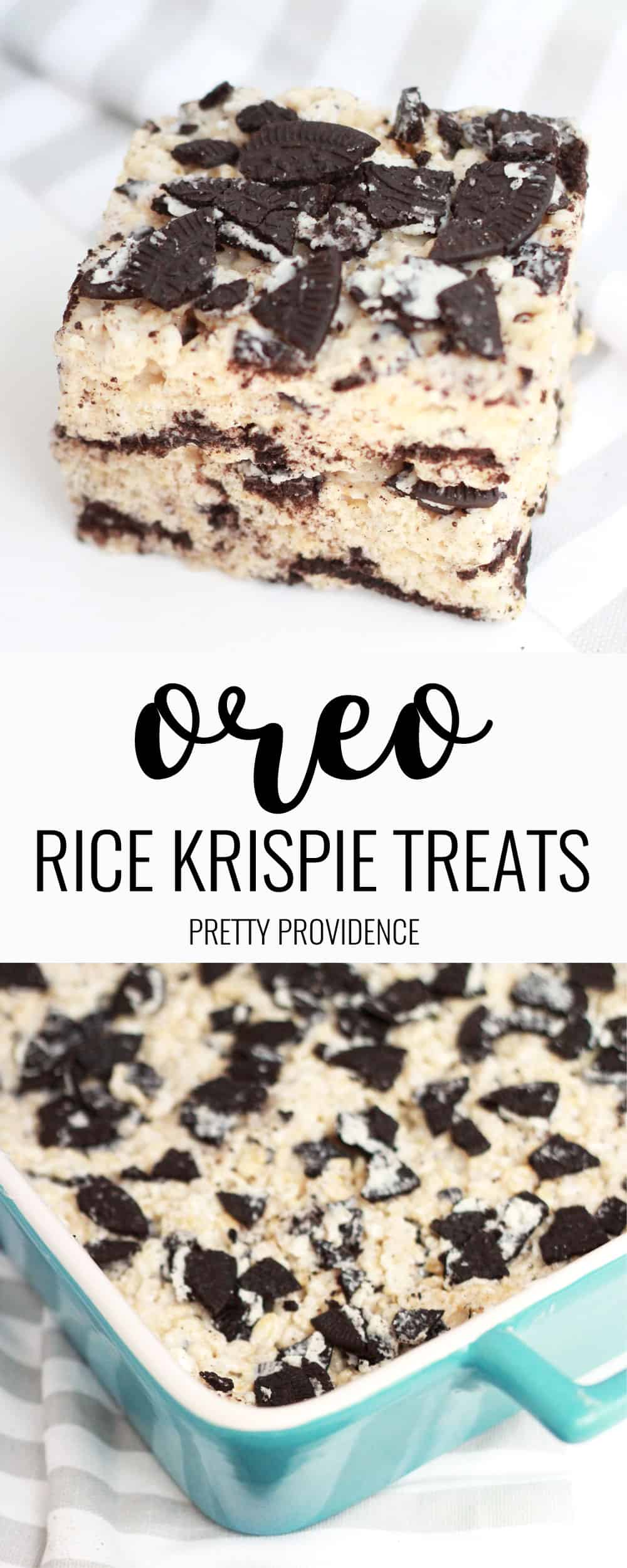 Oreo Rice Krispie Treats! We love this easy no-bake dessert recipe!