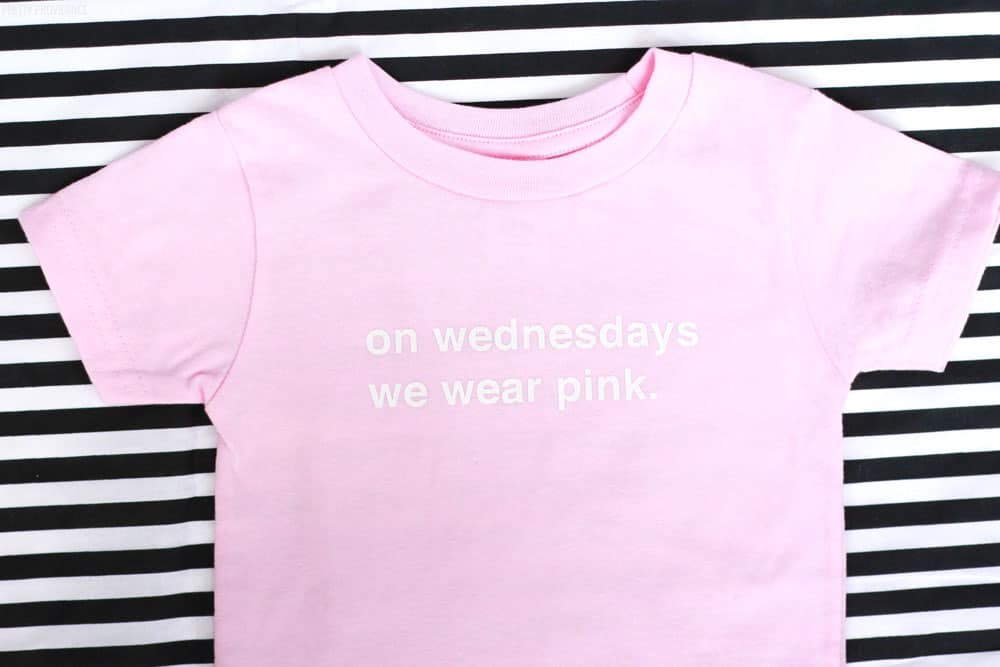 "On Wednesdays We Wear Pink" DIY Mean girls iron-on t-shirt 