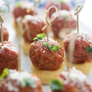 Spaghetti and Meatball Appetizers
