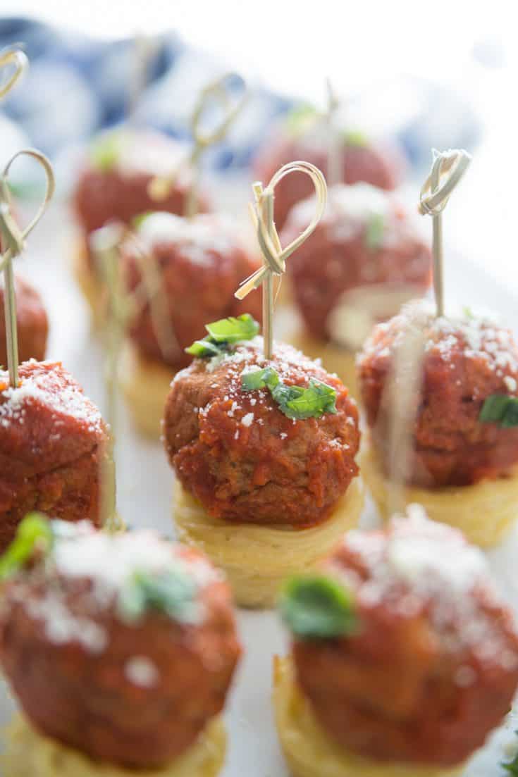Easy Spaghetti and Meatball Appetizers by Pretty Providence