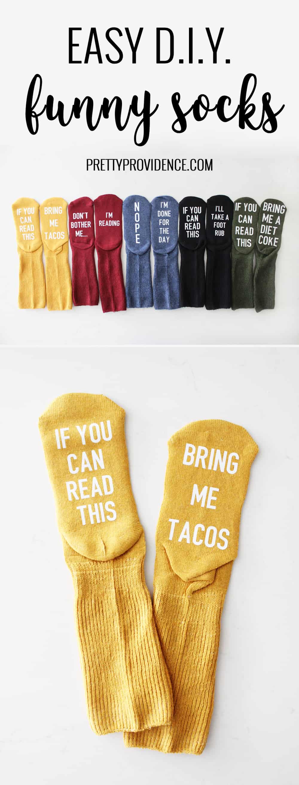 I love this easy funny socks tutorial! They would make perfect gifts for friends or teachers! Cute and easy to customize to fit each persons personality! 