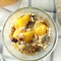 Nothing better than waking up to peaches and cream overnight oats! Whip up a batch and have them for breakfast or a healthy snack all week!