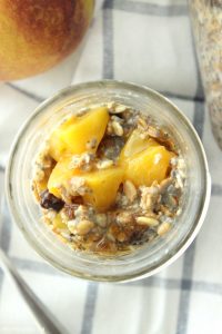 Nothing better than waking up to peaches and cream overnight oats! Whip up a batch and have them for breakfast or a healthy snack all week!