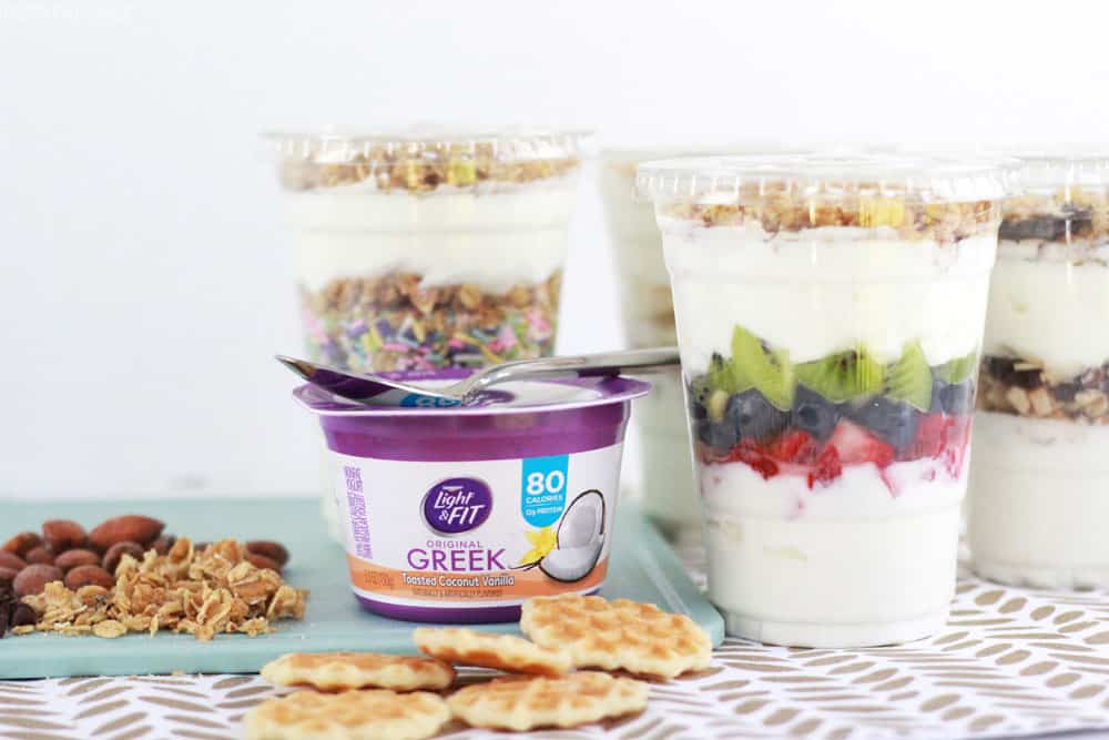 Greek yogurt parfaits are delicious and good for the whole fam! 