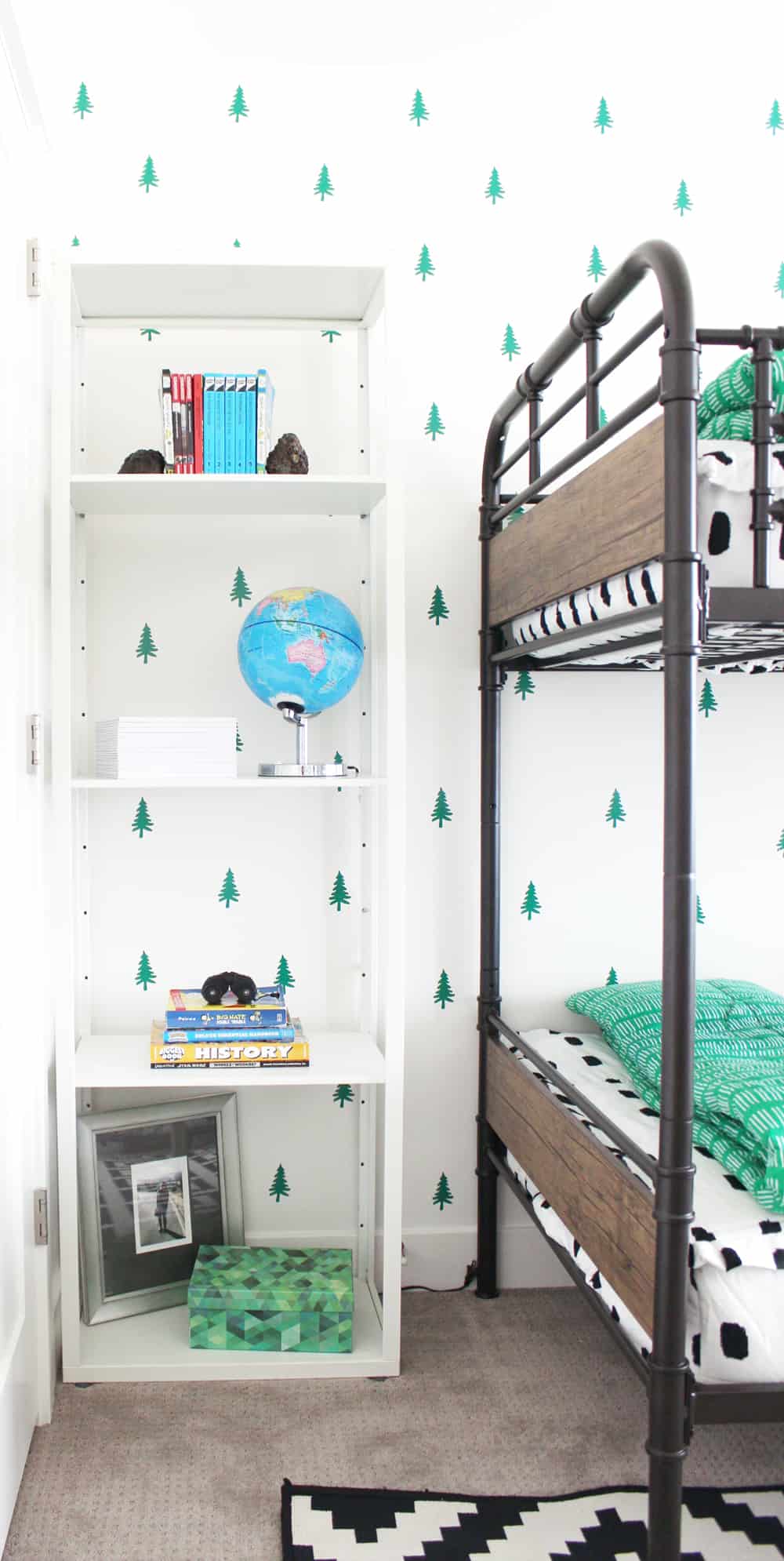 How cute is this DIY tree wall? Guess what? It took less than two hours and less than $20 to make! Oh, and it's removable! 