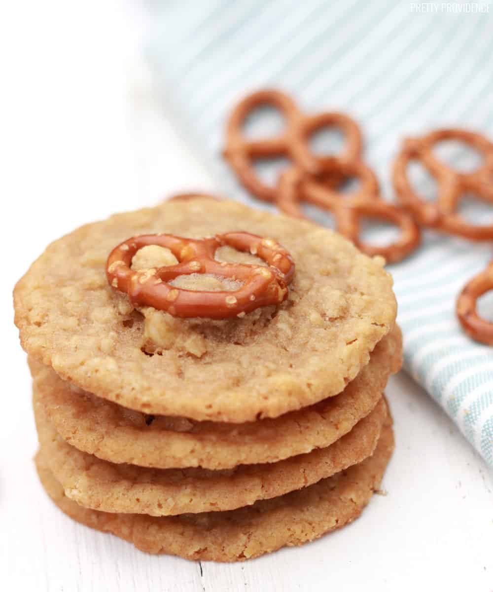 White Chocolate Oatmeal Pretzel Cookies