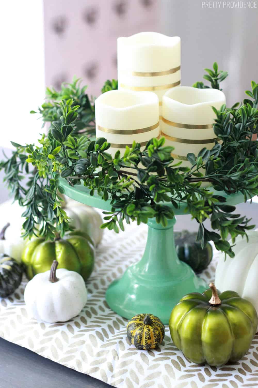 Thanksgiving table decor, simple and elegant on a budget.