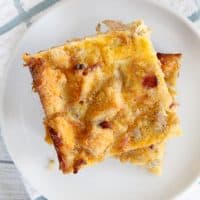 Prepare the night before, pop into the oven in the morning and enjoy breakfast heaven! This overnight breakfast casserole can't be beat!