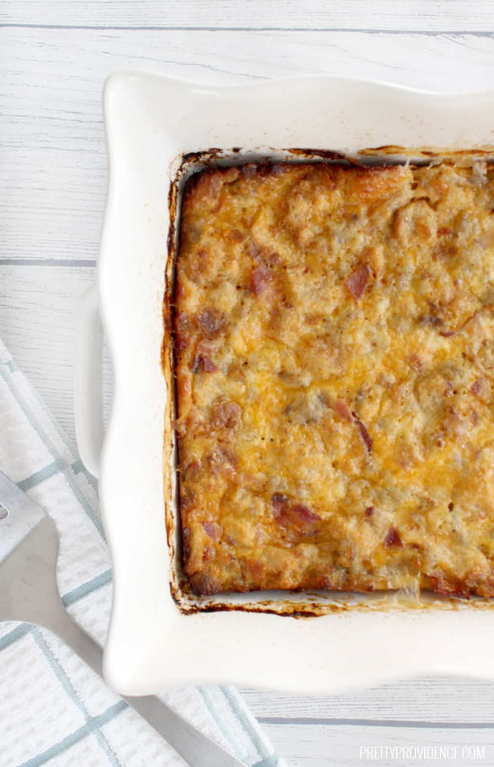 Prepare the night before, pop into the oven in the morning and enjoy breakfast heaven! This overnight breakfast casserole can't be beat! 