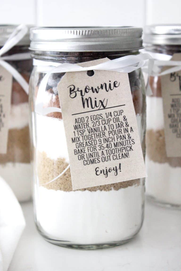 Brownie Mix Gift Idea with Free Printable Tag - Pretty Providence