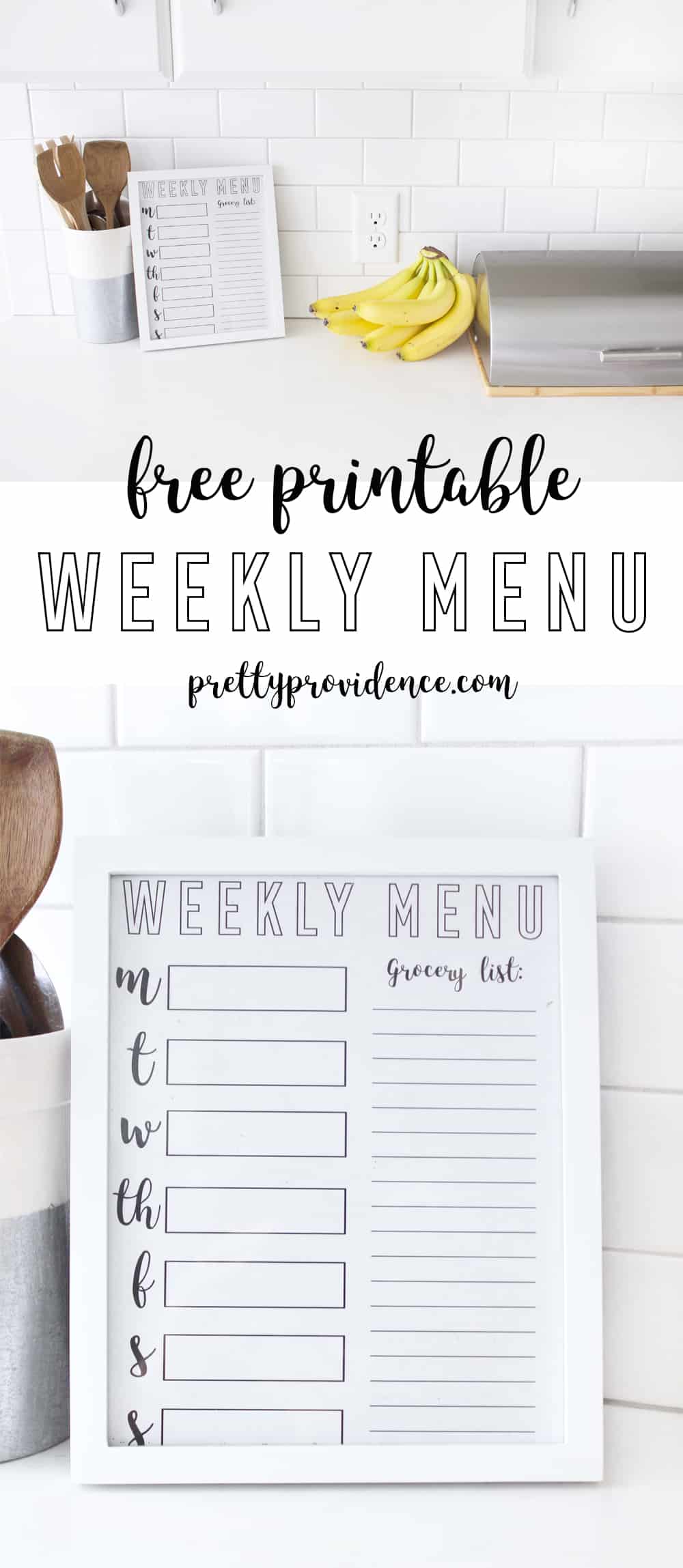 I love this weekly meal planner printable! Just laminate or stick in a frame and re-use every week! Helps so much to know ahead of time what to make for dinner! 