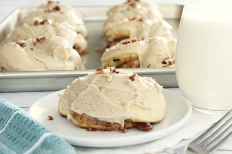 These caramel pecan rolls are unreal good! Super easy too!