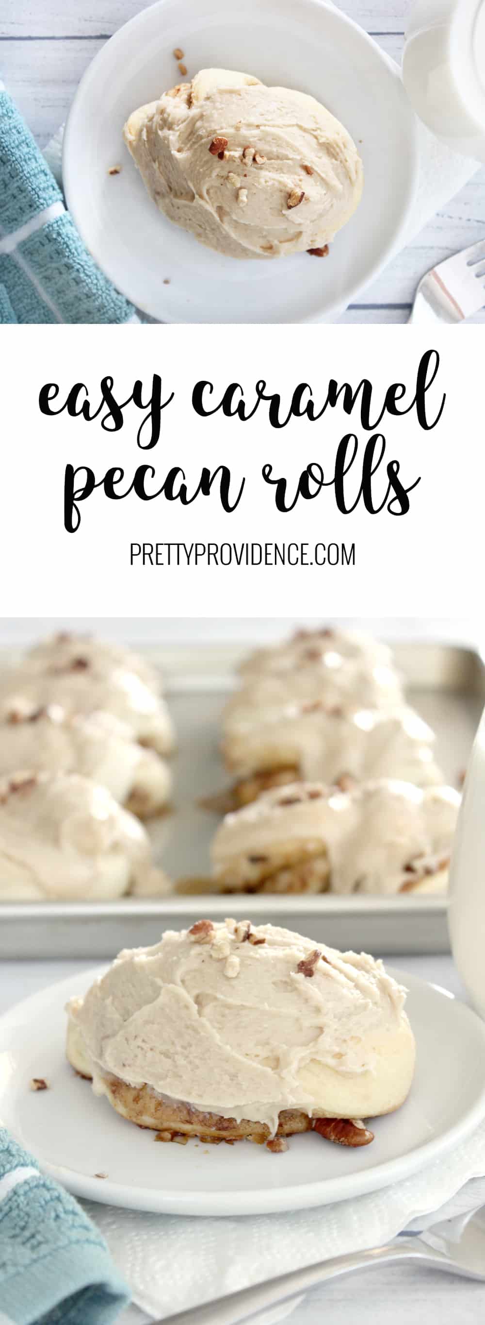 These caramel pecan rolls are unreal good! Super easy too! 